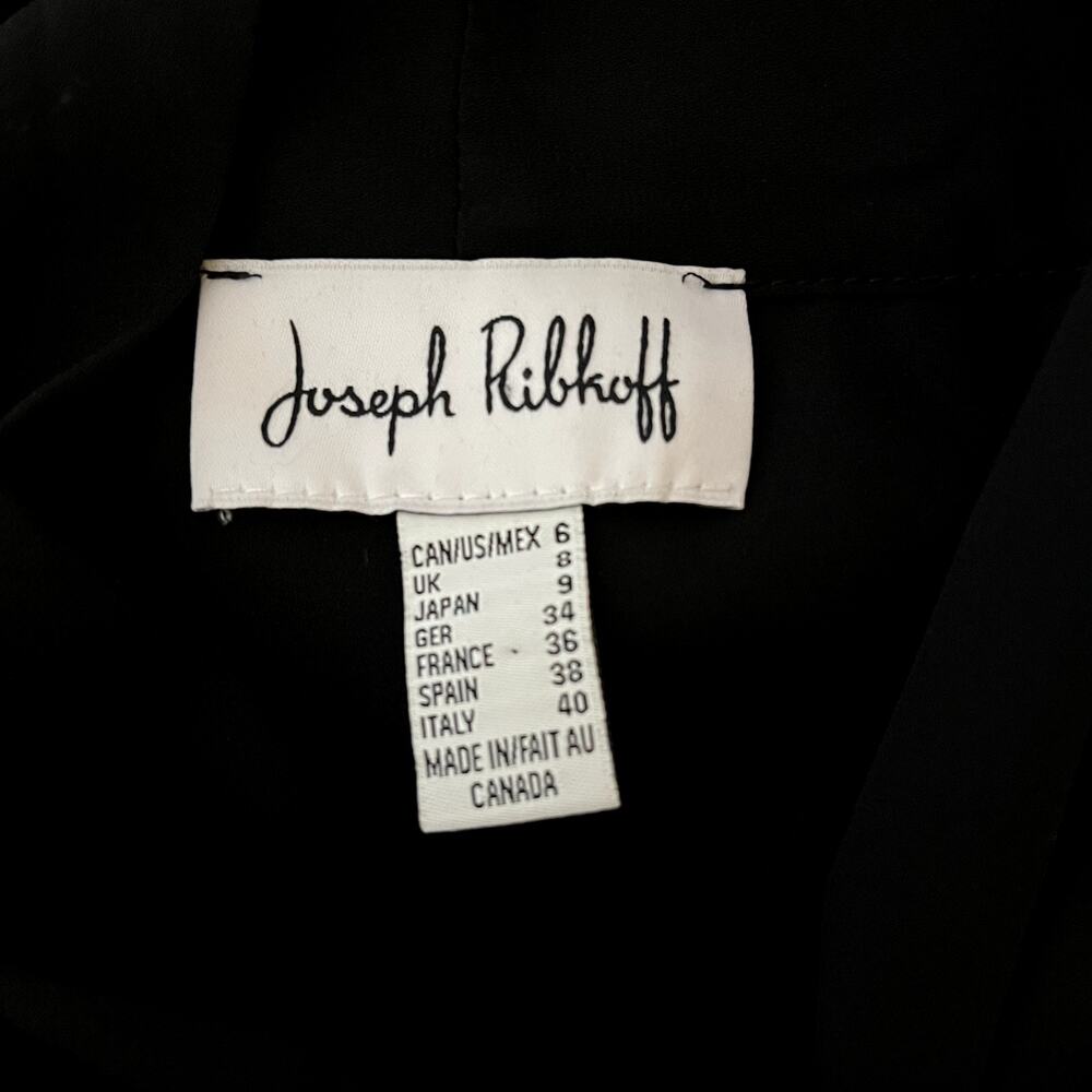 Joseph Ribkoff Black Long Sleeve Blouse Top Bow Neck EUC Size 6 - Picture 9 of 9